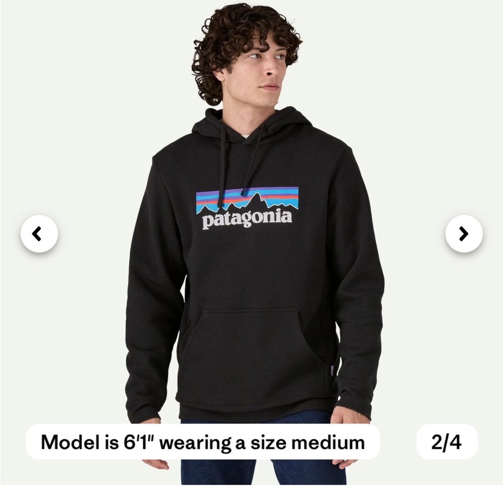 Patagonia Uprisal Hoody Hoodie Sweatshirt Mens Large Black Logo - Picture 2 of 6